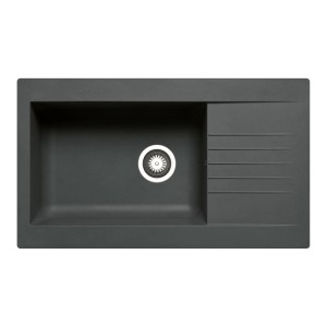 Pyramis Einbauspüle Siroko aus Verbundwerkstoff 86 cm x 50 cm Schwarz