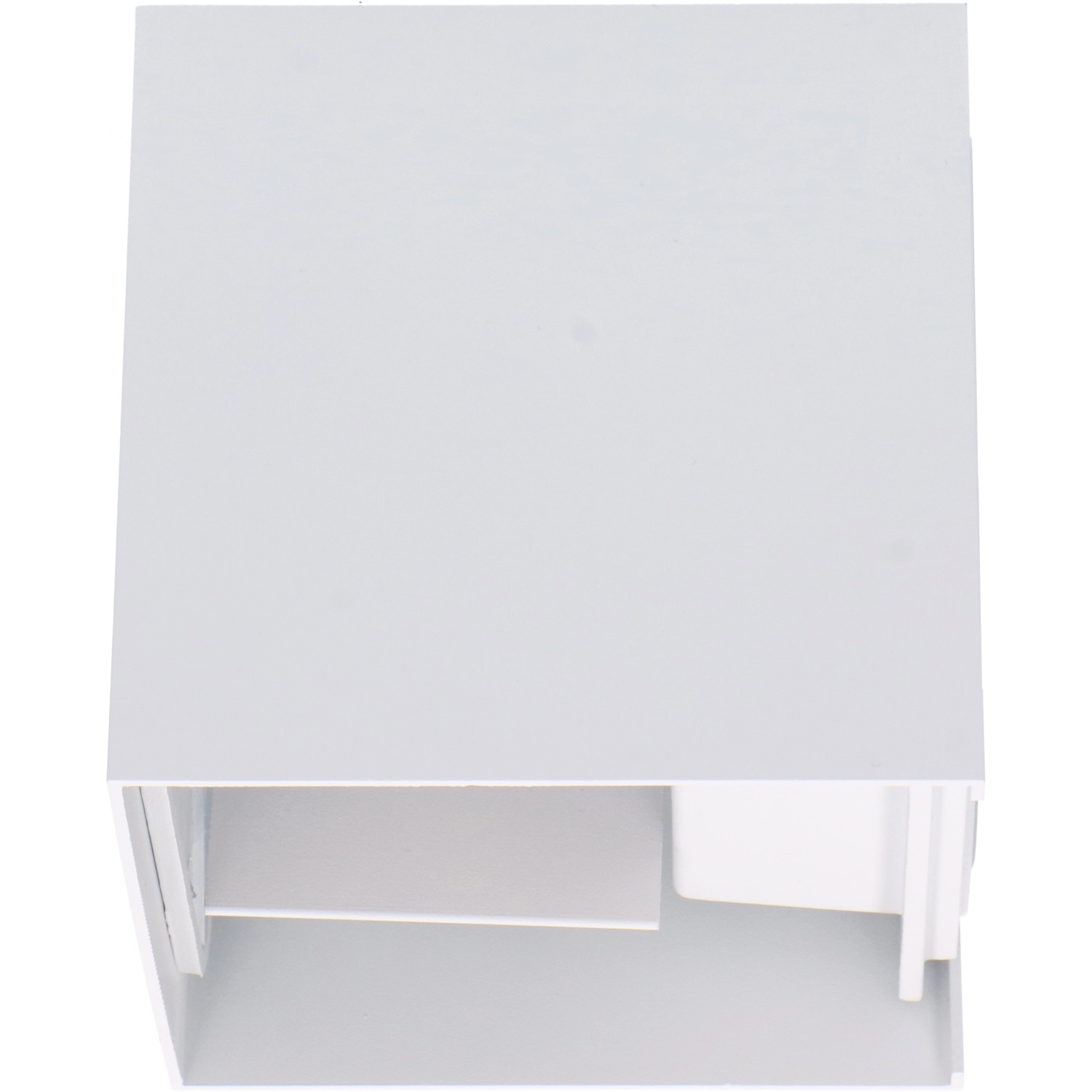 Weiße, eckige LED`s light Außenwandleuchte für stimmungsvolle Beleuchtung im Garten.