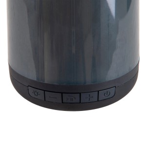 Schwarze Näve LED-Tischleuchte Festa mit Bluetooth-Speaker, Nahaufnahme der Bedienelemente.