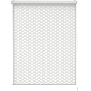 Gardinia Easy Fix Doppelrollo Cut-Out Kreis Weiß, 45x150cm, für Fenster, mit transparenten und blickdichten Kreisen.