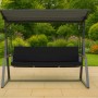 Schwarzes Kissen-Set für Hollywoodschaukel, 160x60x50x7cm, für 3-Sitzer-Schaukel.