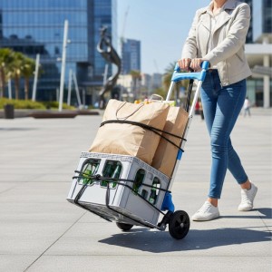 Relaxdays Sackkarre Stahl Blau Klappbar bis 70 kg 98 cm x 38 cm x 41 cm
