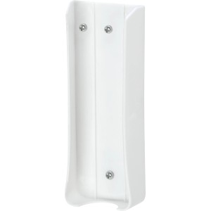 Weiße Halterung für 6-fach Steckdosenleiste zur Wandmontage.