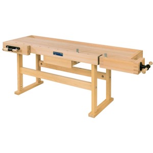 Küpper Profi-Hobelbank P1 aus Buchenholz mit Schublade und zwei Spannzangen.