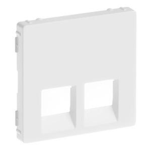 Legrand Valena Abdeckung für zwei RJ11/RJ45 Datendosen in Weiß.