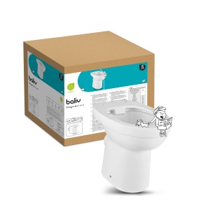 baliv Stand WC Glasgow, Tiefspüler, spülrandlos, weiß, mit Verpackung.