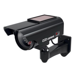 4er-Set Basi CCD Solar Kamera-Attrappe KA 311, schwarz, mit Wandhalterung.