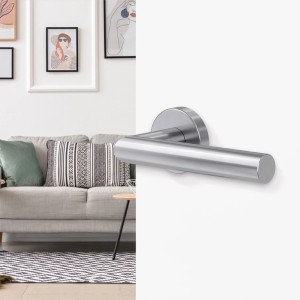 Edelstahl Türgriff rosettenlos für Innentüren, modern im Wohnambiente.