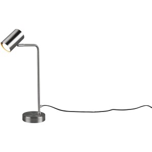 Moderne Trio Tischleuchte Marley in Nickel matt. Design-Tischlampe mit beweglichem Leuchtenkopf.