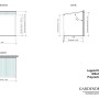 Technische Zeichnung Terrassenüberdachung Professional 300x200 cm, Maße und Ansichten.