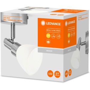 Ledvance LED-Spot, 1-flammig, silberfarben, 14,2 cm. Deckenleuchte mit G9-Strahler im Karton.