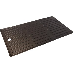 Char-Broil Grillplatte für 2 Brenner, 43x24 cm, aus Gusseisen mit geriffelter Oberfläche.