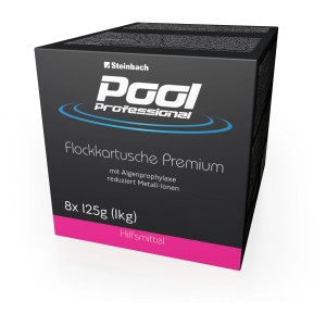 Pool Professional Flockkartusche Premium, 8 Kartuschen à 125g, zur Wasserklärung im Pool.