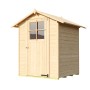 Unbehandeltes Weka Holz-Gartenhaus mit Satteldach und Fenster. Ideal zur Aufbewahrung im Garten.