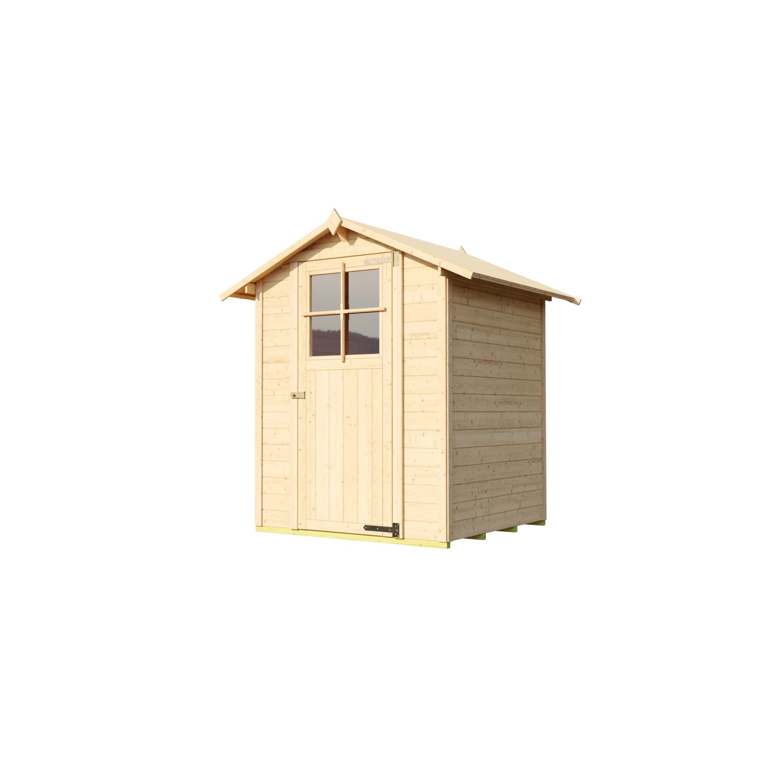 Unbehandeltes Weka Holz-Gartenhaus mit Satteldach und Fenster. Ideal zur Aufbewahrung im Garten.