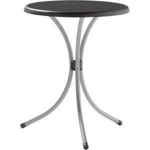 Runder Sieger Gartentisch in Anthrazit mit Stahlgestell, Ø 60 cm.