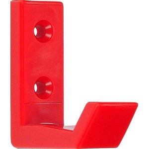 Roter Siro Garderobenhaken H007 aus Kunststoff mit einer Aufhängemöglichkeit.