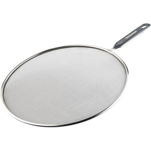 Fackelmann Spritzschutz mit Griffeinlage Ø 29 cm x 46 cm Silber-Grau