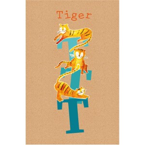 Komar Wandbild ABC Animal T 50x70 cm mit Tiger-Motiv für Kinderzimmer.