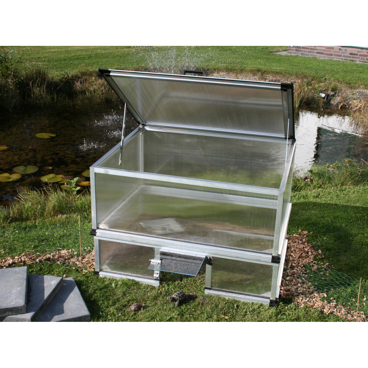 KGT SchildkrötenUnterbau für Frühbeet Premium 200, 25 cm x 200 cm Alu