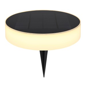 Schwarze Globo Solarleuchte (56,1 cm) aus Kunststoff mit Erdspieß für den Garten.