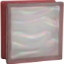 Glasstein Aqua Perlmutt Rubin, 1-seitig satiniert, 19x19x8 cm. Für Innen & Außen.