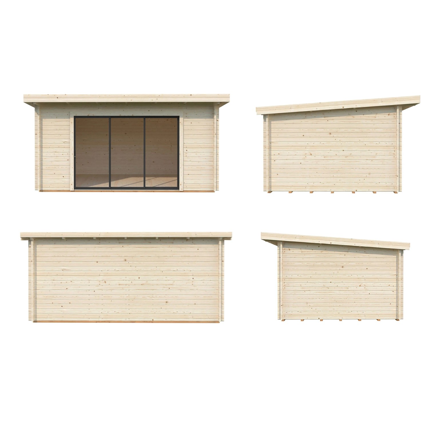 Palmako Gartenhaus Lea Slide Plus 450 x 330 cm Lackiert Hellgrau ...