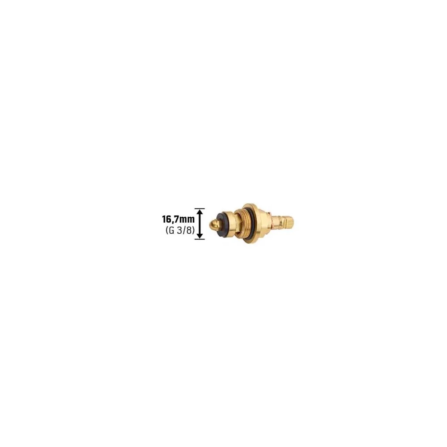 Messingoberteil 16,7 mm (G 3/8) für Ersatzgriffe, zur Verbindung von Sanitärgriffen mit Armaturen.