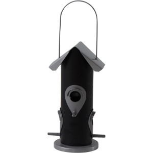 Siena Garden Vogelfutterspender, schwarz und silber, Ø 14 cm x 25 cm, für Wildvögel.