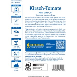Kiepenkerl Saatgut Kirsch-Tomate Pano Gelb® F1