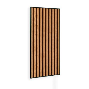 Könighaus Infrarotheizung Holzpaneel Ambient Edition 1200W, schwarzer Rahmen, Holzlamellen Optik.