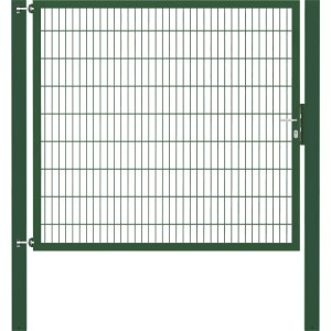Grünes Einzeltor Flexo Plus 200x180 cm mit Pfosten für Gartenzäune.