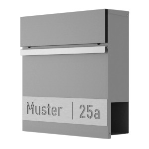 Heidemann Briefkasten DESIGNline BK3 inkl. Personalisierung Graualuminium
