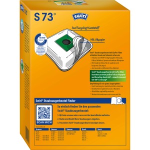 Swirl S 73 EcoPor Staubsaugerbeutel 4er-Pack für Siemens/Bosch Staubsauger.