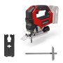 Einhell Akku-Stichsäge TP-JS 18/135 Li Bl-Solo mit Zubehör. Rot-schwarze Stichsäge mit Akku.