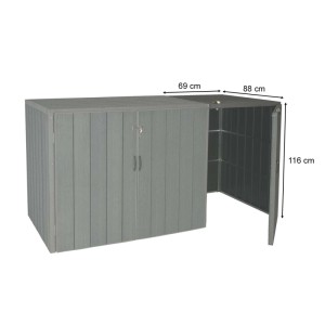 MCW Mülltonnenbox Erweiterung J28 braun, 116x69x88cm, für Gartengeräte und Mülltonnen