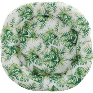 Ersatz-Stuhlkissen für Lindale Lounge-Sessel, grün-weißes Blattmuster.