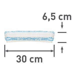 Ersatzbezug für Fensterwischer, Mikrofaser, 30x6,5cm, für streifenfreie Reinigung.