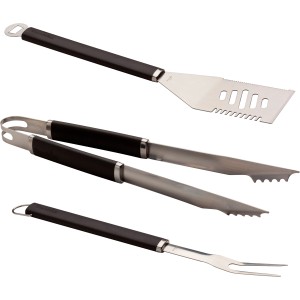 Char-Broil Grillbesteck Set, 3-teilig: Wender, Zange und Gabel mit Komfortgriff.