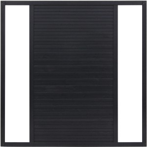 Anthrazitfarbenes Sichtschutzzaun-Element Duo, 180x180cm, mit integrierter PVC-Scheibe.