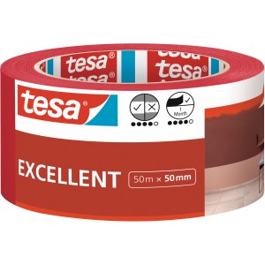 tesa® Malerband Excellent, 50mm x 50m, für scharfe Farbkanten bei Malerarbeiten im Innenbereich.
