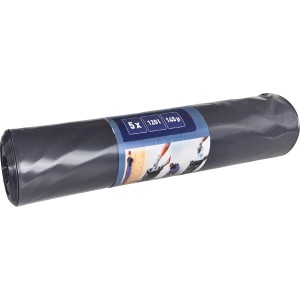 Rolle LUX Bauschuttsäcke, 5 Stück, 120 l, reißfest und wasserabweisend, zur Entsorgung von Bauabfällen.