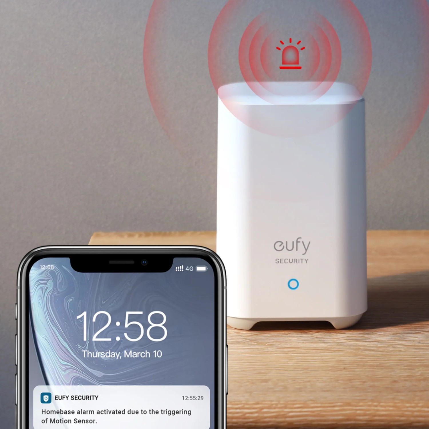 Eufy Bewegungssensor mit Alarm-Benachrichtigung auf Smartphone. Kameraüberwachung für dein Zuhause.