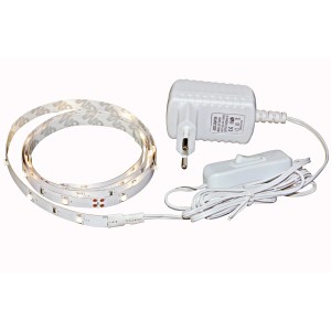 Globo LED-Flexband 3m mit Trafo und Schalter, warmweiß, selbstklebend.