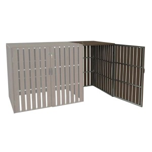 MCW Mülltonnenbox Erweiterung J28, braun, 115x66x76cm. Erweiterung für Mülltonnenbox aus Kunststoffholz (WPC).