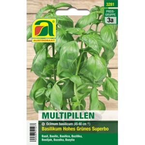 Austrosaat Multipillen Basilikum "Hohes Grünes Superbo" Ocimum basilicum L.