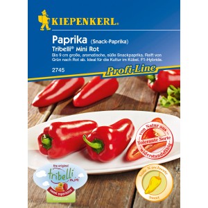 Kiepenkerl Paprika Tribelli Mini Rot: Snack-Paprika Samen für süße, rote Mini-Paprika.