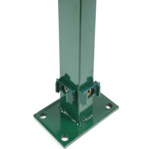 Floraworld Eckpfosten, 169 cm, Grün, mit Bodenplatte für Zaunbau & Sichtschutz.