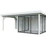 Palmako Pavillon Lenna Set 406, 588x300 cm, weiß lackiert, mit Schiebetüren. Weekendhaus für den Garten.