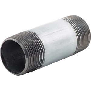 Gewinderohr, 41,9 mm (R 1 1/4) x 100 mm, aus Temperguss, für Wasserinstallation.